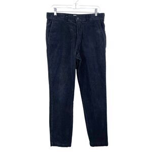 H&M L.O.G.G. Pants Women 31 32 x 30 Black Corduroy Solid Straight Casual Bottoms